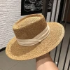 Summer handcrafted wide-brimmed and flat-brimmed socialite hats by Instagram influencers, sunshade and sun protection, vacation beach straw hats for children undefined